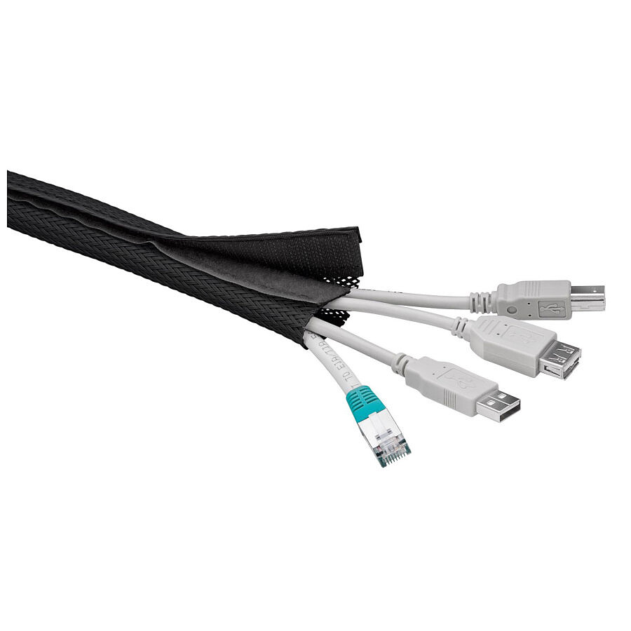 Passe câble et serre câble Goobay WireSleeve Noir